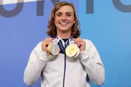 Katie Ledecky wins 1 or fewer gold medals?