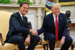 Will Trump say "Eight Wars" or "Eighth War" during events with Rutte?