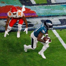 Will A.J. Brown record 71 or more receiving yards in Super Bowl LIX?