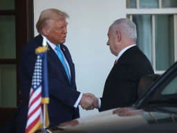 Will Trump and Netanyahu handshake last 15 seconds or longer by February 13, 2026?