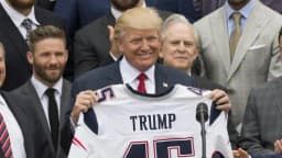 Will Donald Trump say "Crypto", "Cryptocurrency", or "Bitcoin" during Super Bowl pregame interview?