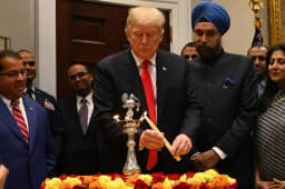 Will Trump say "Trillion" or "Million" or "Billion" 3+ times during Diwali Celebration events on October 21?